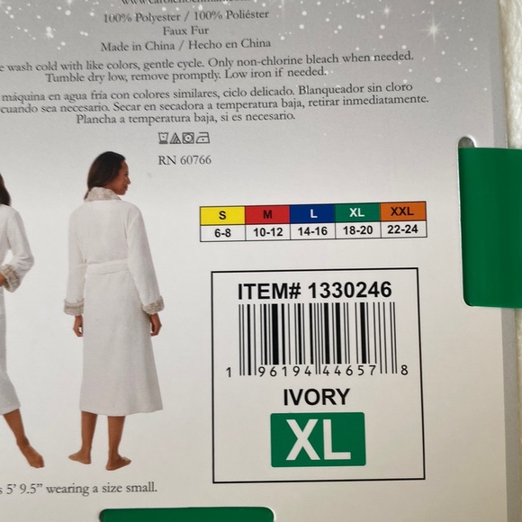 Nwt Carole Hochman Long plush wrap Robe - Picture 6 of 6